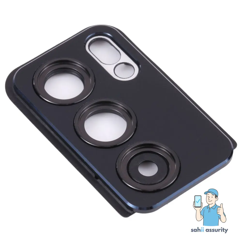 Camera Lens Glass with Frame for Oppo Reno6 Black thumbnail